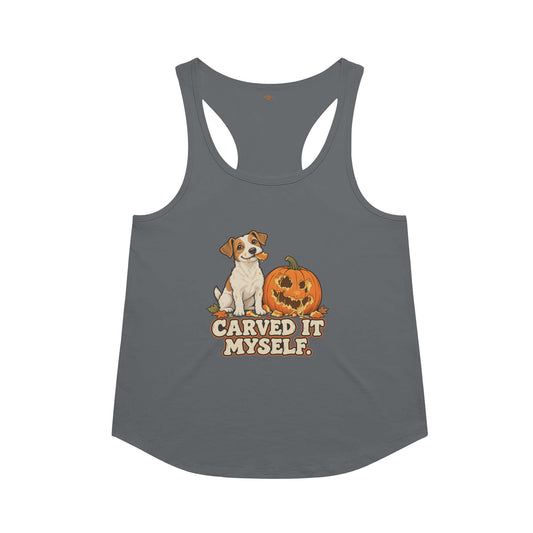 Carved it Myself racerback tank in Indigo