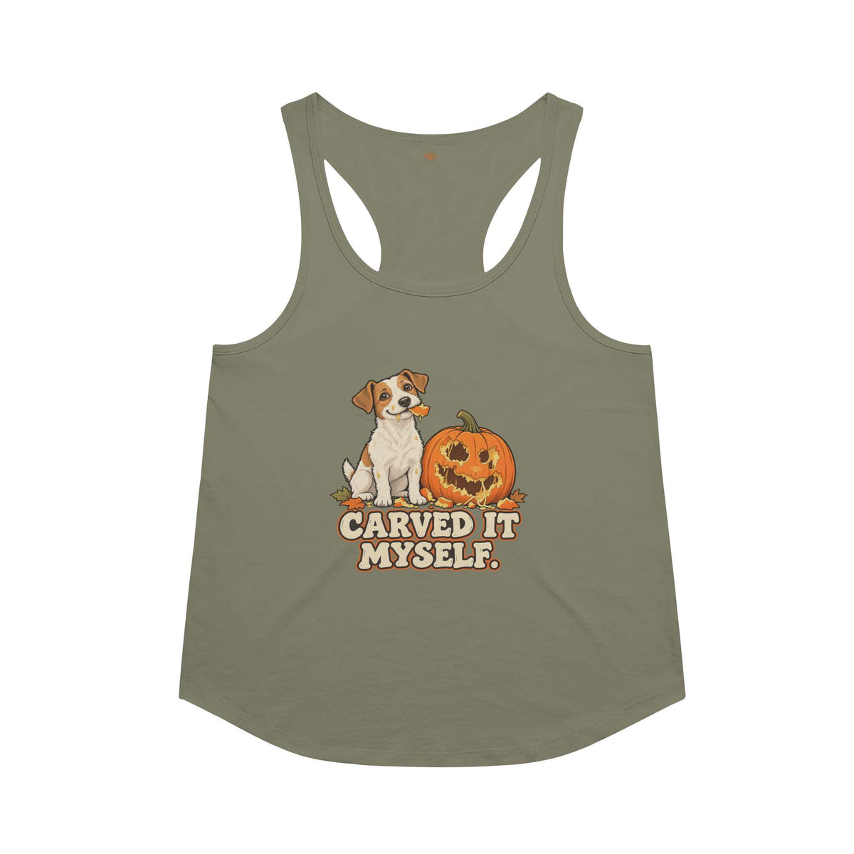 Carved it Myself racerback tank in Military Green