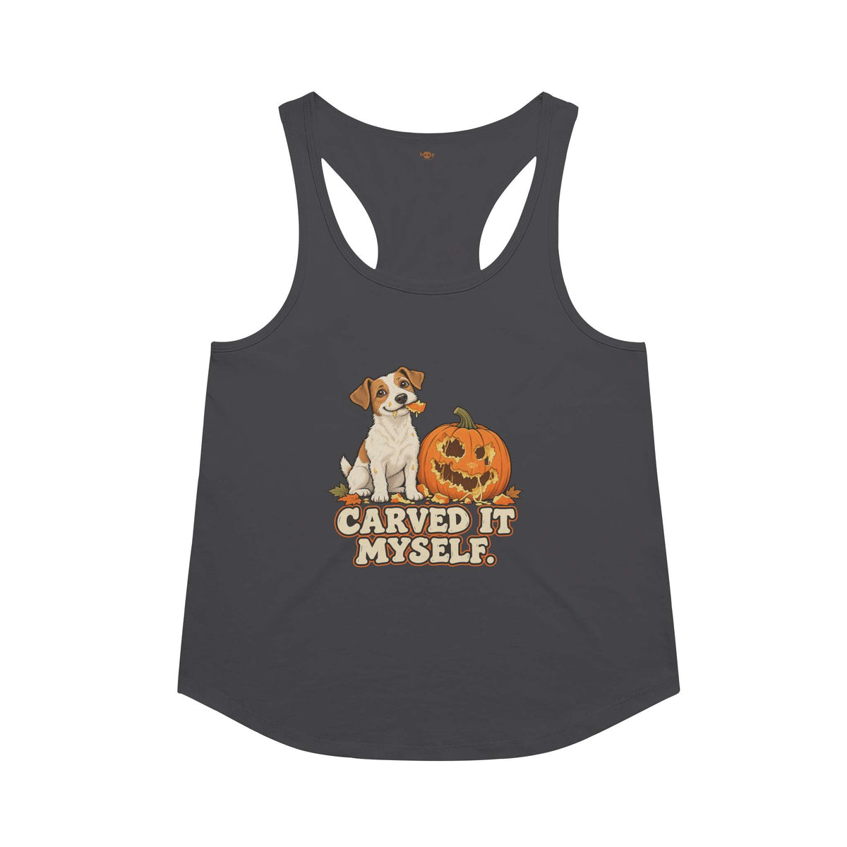 Carved it Myself racerback tank in Vintage Black