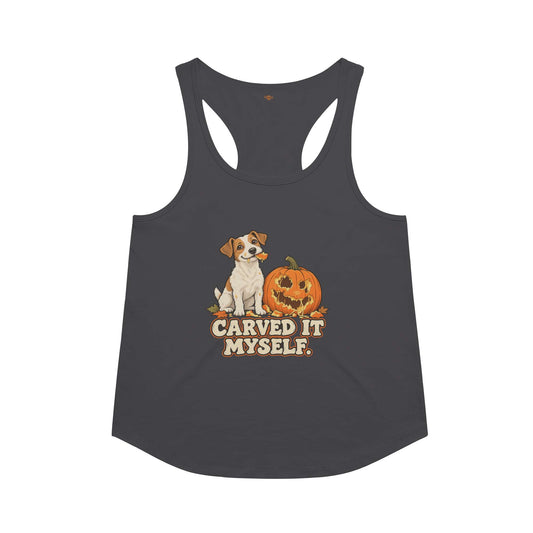 Carved it Myself racerback tank in Vintage Black
