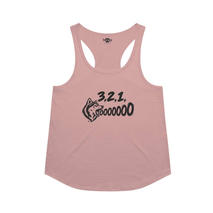 3, 2, 1, AWOOOO! Racerback Tank in Desert Pink