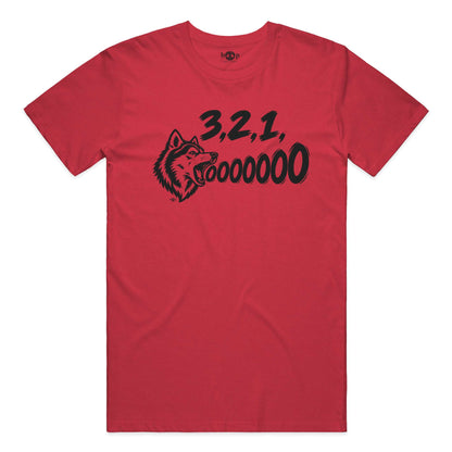 3, 2, 1, AWOOOO! Everyday T in Heather Red