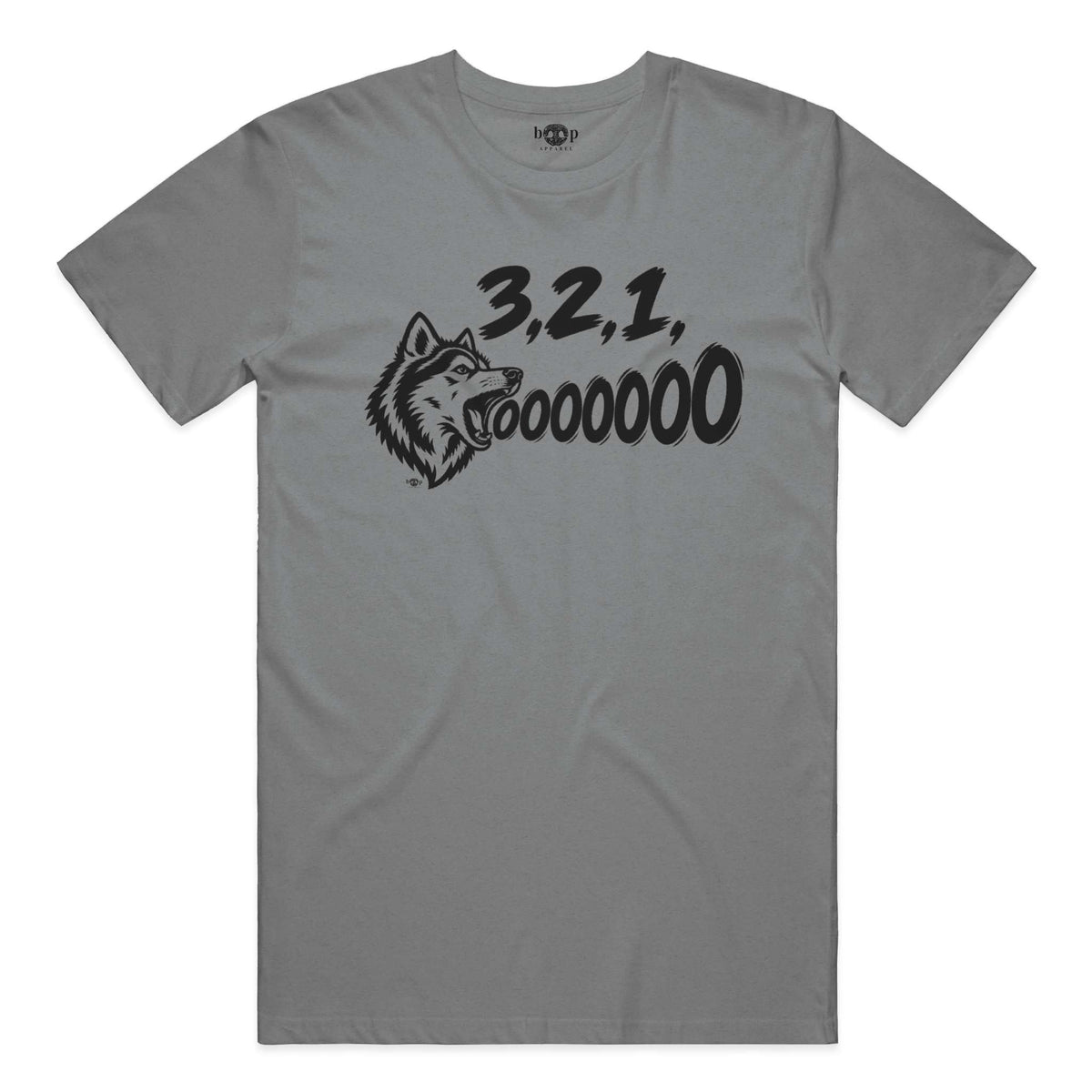 3, 2, 1, AWOOOO! Performance T in Grey Triblend