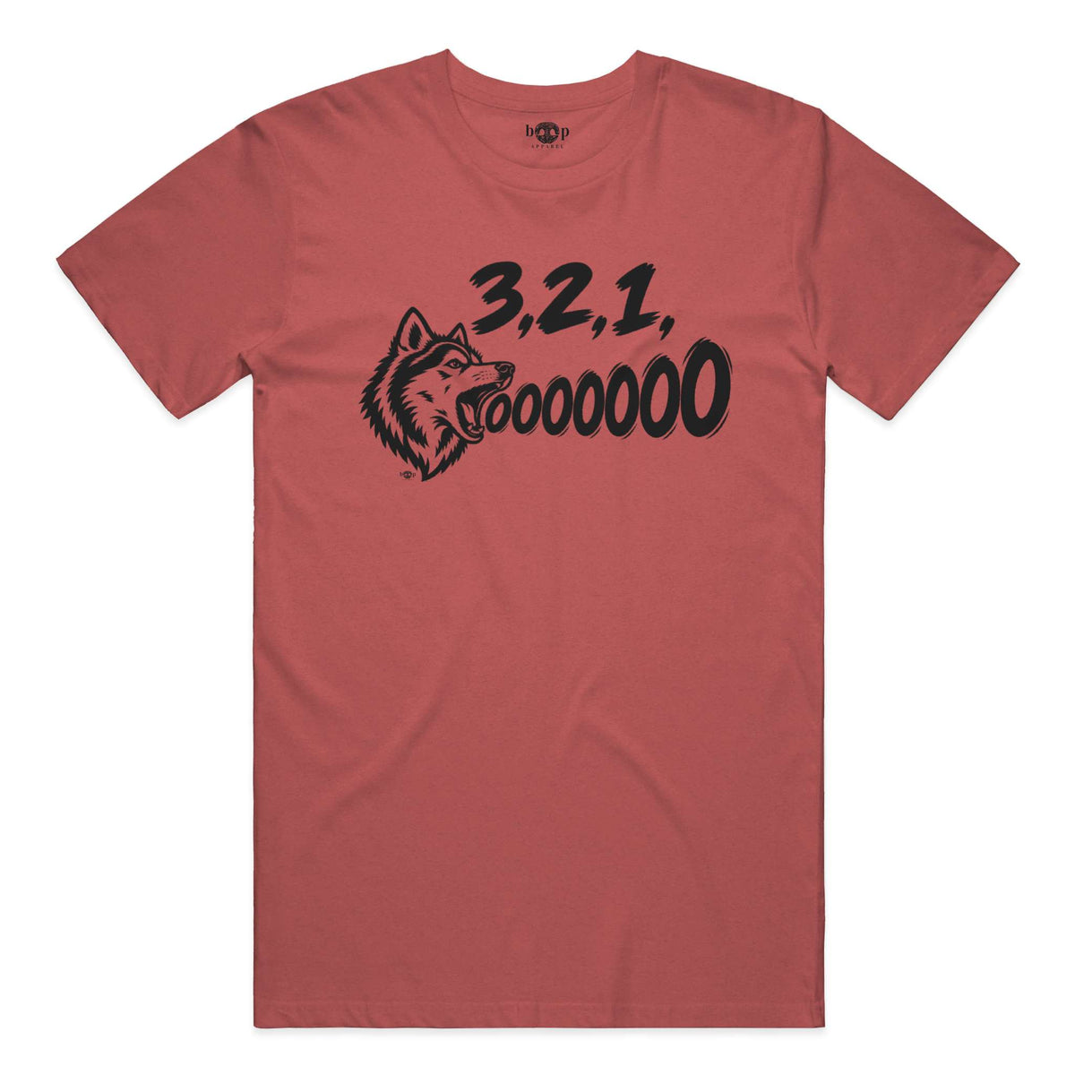3, 2, 1, AWOOOO! Performance T in Red Triblend