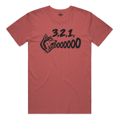 3, 2, 1, AWOOOO! Performance T in Red Triblend