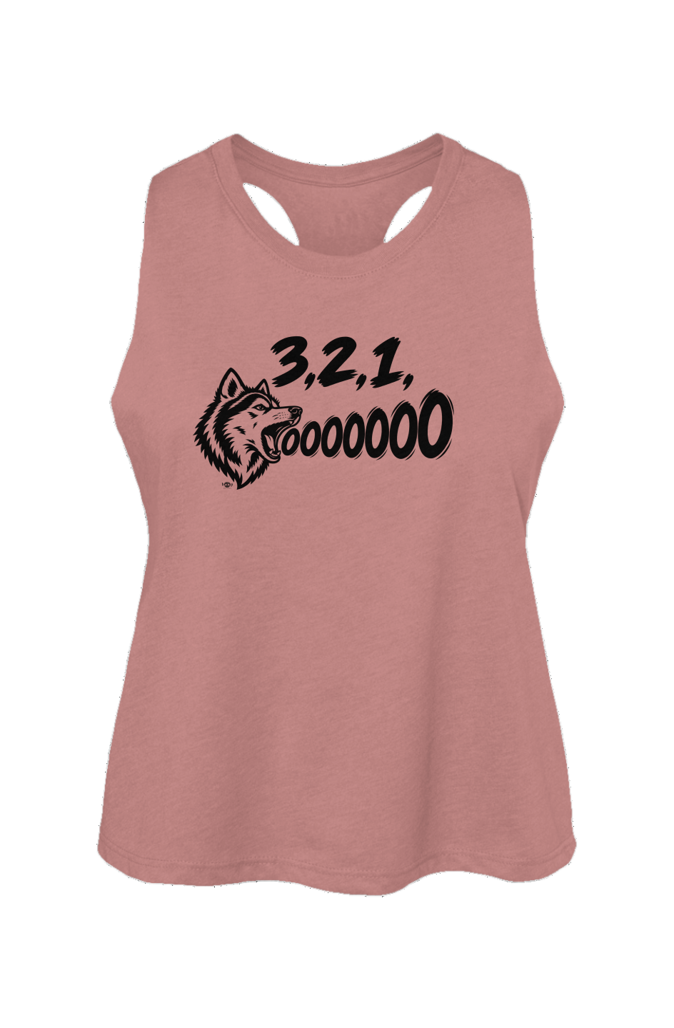 3, 2, 1, AWOOOO! Crop Tank in Heather Mauve