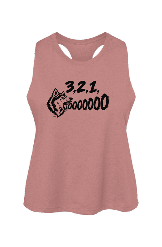 3, 2, 1, AWOOOO! Crop Tank in Heather Mauve