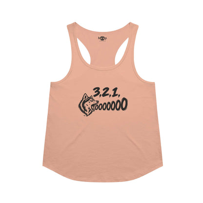3, 2, 1, AWOOOO! Racerback Tank in Vintage Light Orange