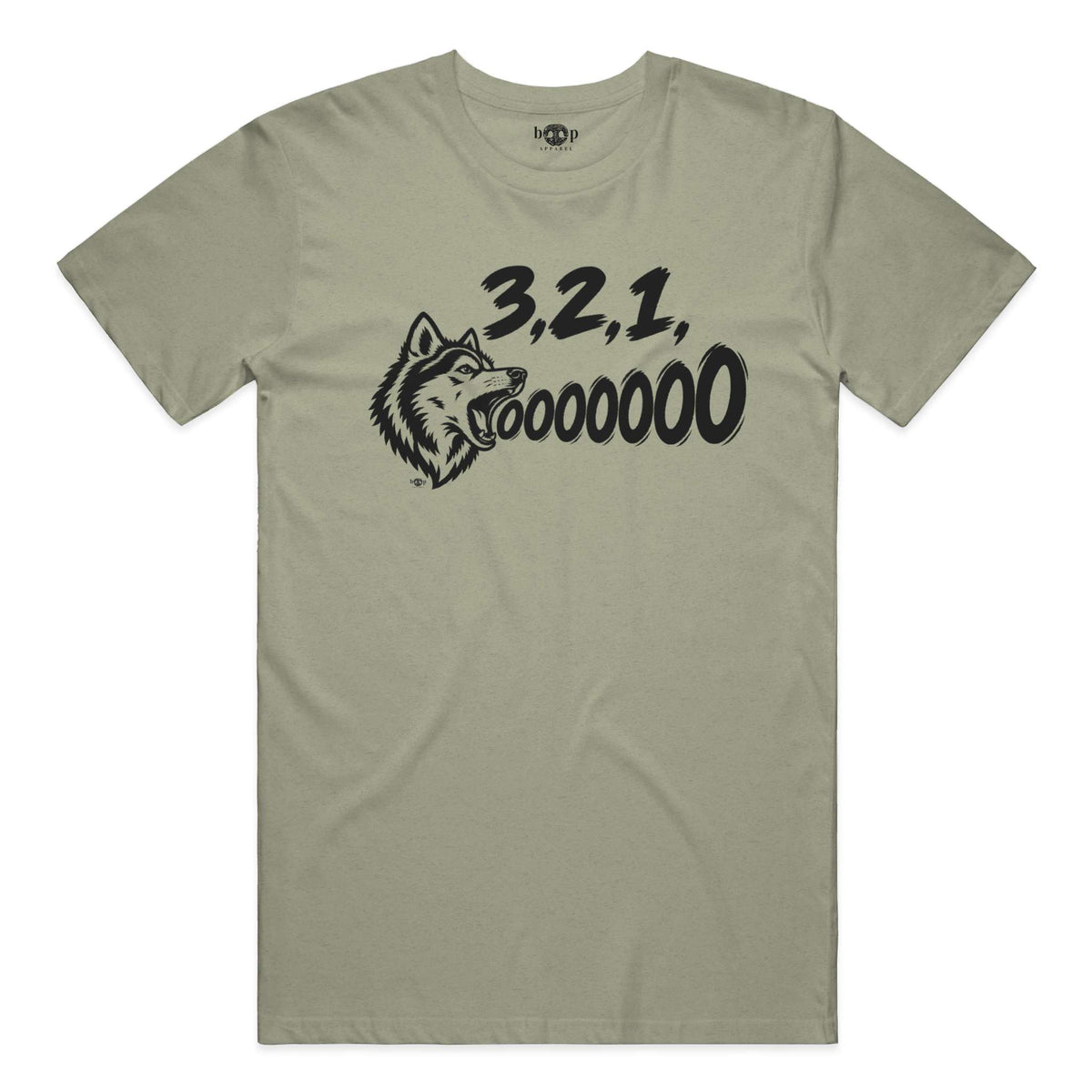 3, 2, 1, AWOOOO! Everyday T in Heather Olive