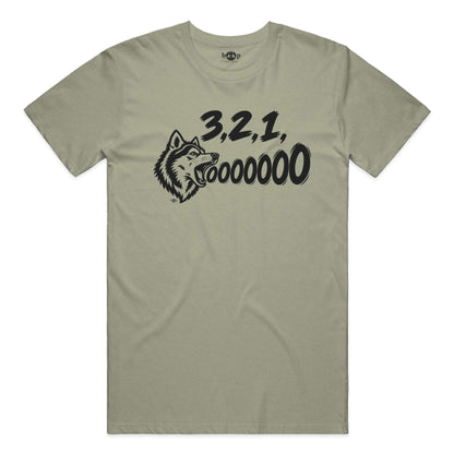3, 2, 1, AWOOOO! Everyday T in Heather Olive