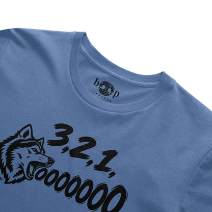 3, 2, 1, AWOOOO! Everyday T in Heather Columbia Blue, alternate view 2
