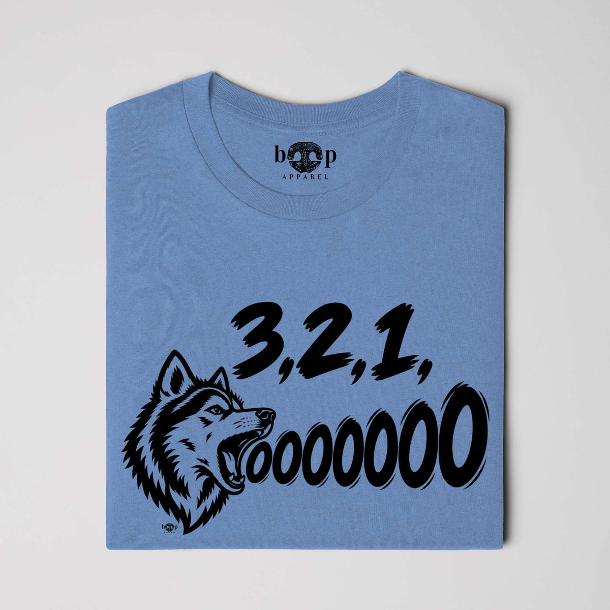 3, 2, 1, AWOOOO! Everyday T in Heather Columbia Blue, alternate view 3