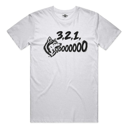 3, 2, 1, AWOOOO! Everyday T in Solid White Blend