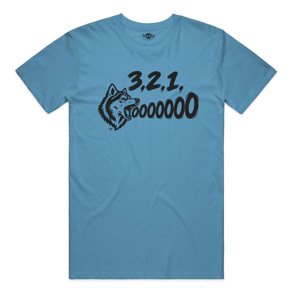 3, 2, 1, AWOOOO! Performance T in Aqua Triblend