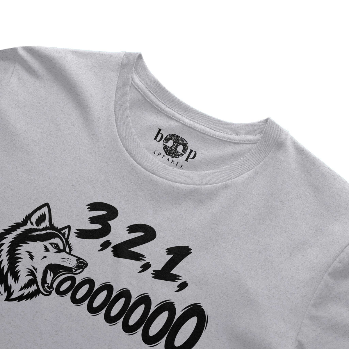 3, 2, 1, AWOOOO! Performance T in White Fleck Triblend, alternate view 2