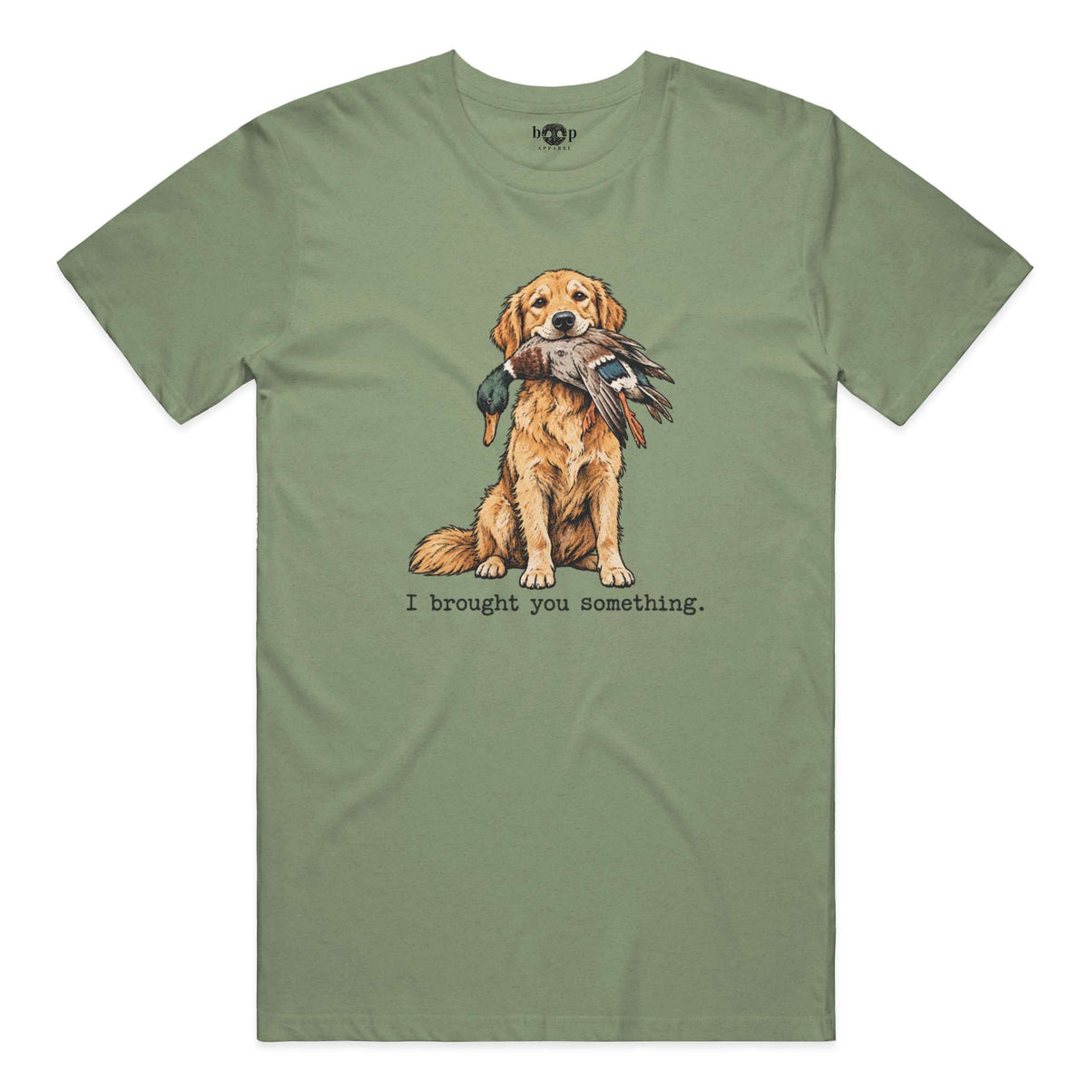 I Brought You Something Performance T in Military Green Triblend