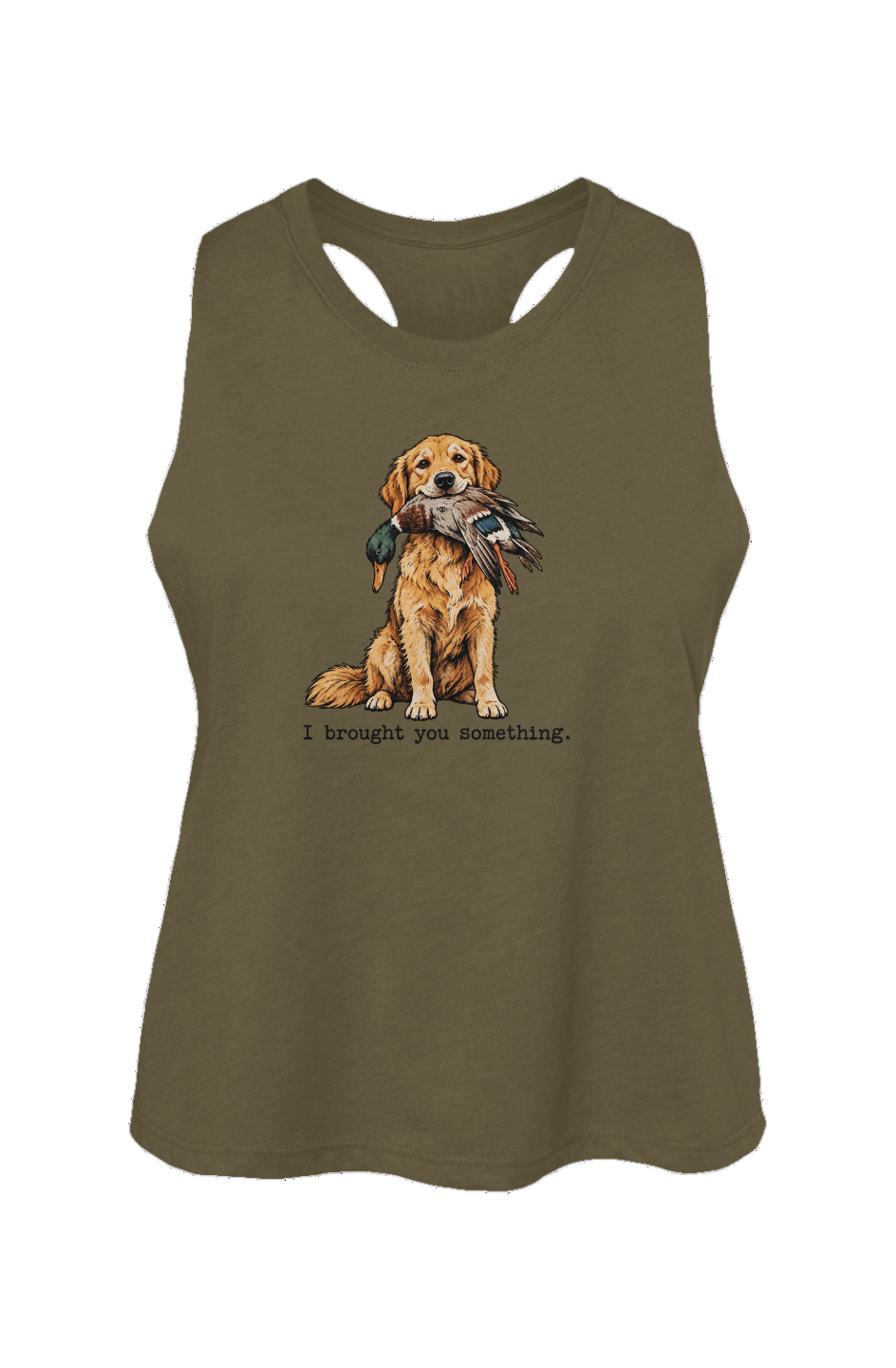 I Brought You Something Crop Tank in Heather Olive