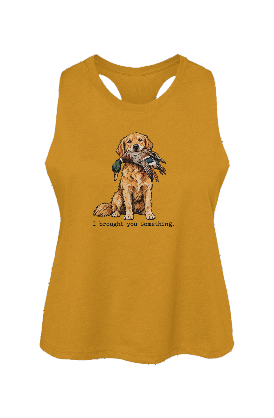 I Brought You Something Crop Tank in Heather Mustard