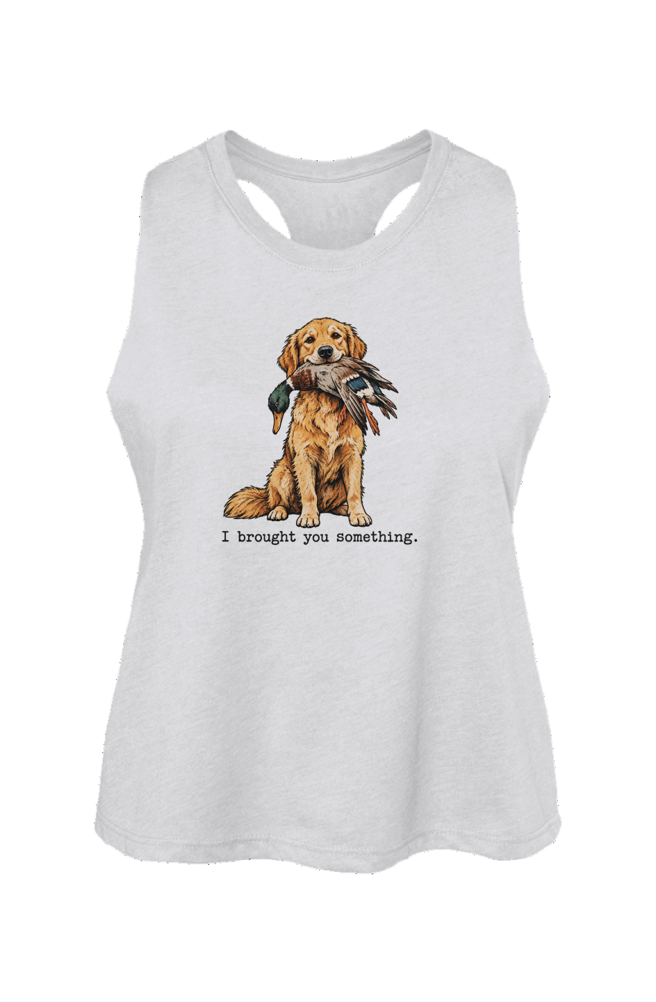 I Brought You Something Crop Tank in Solid White Blend
