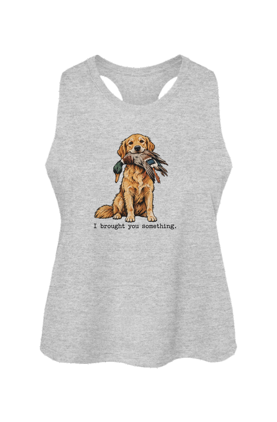 I Brought You Something Crop Tank in Athletic Heather