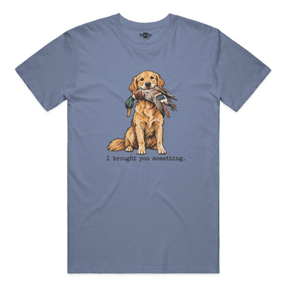 I Brought You Something Performance T in Blue Triblend
