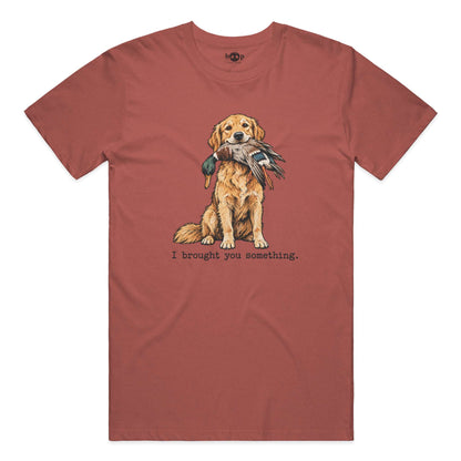 I Brought You Something Performance T in Clay Triblend