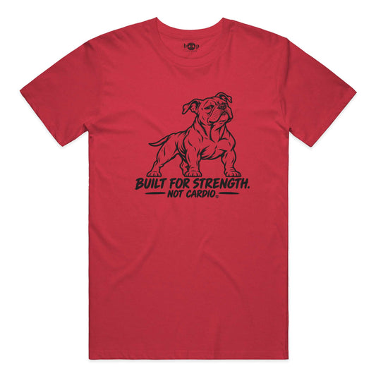 Built for Strength, Not Cardio Everyday T in Heather Red