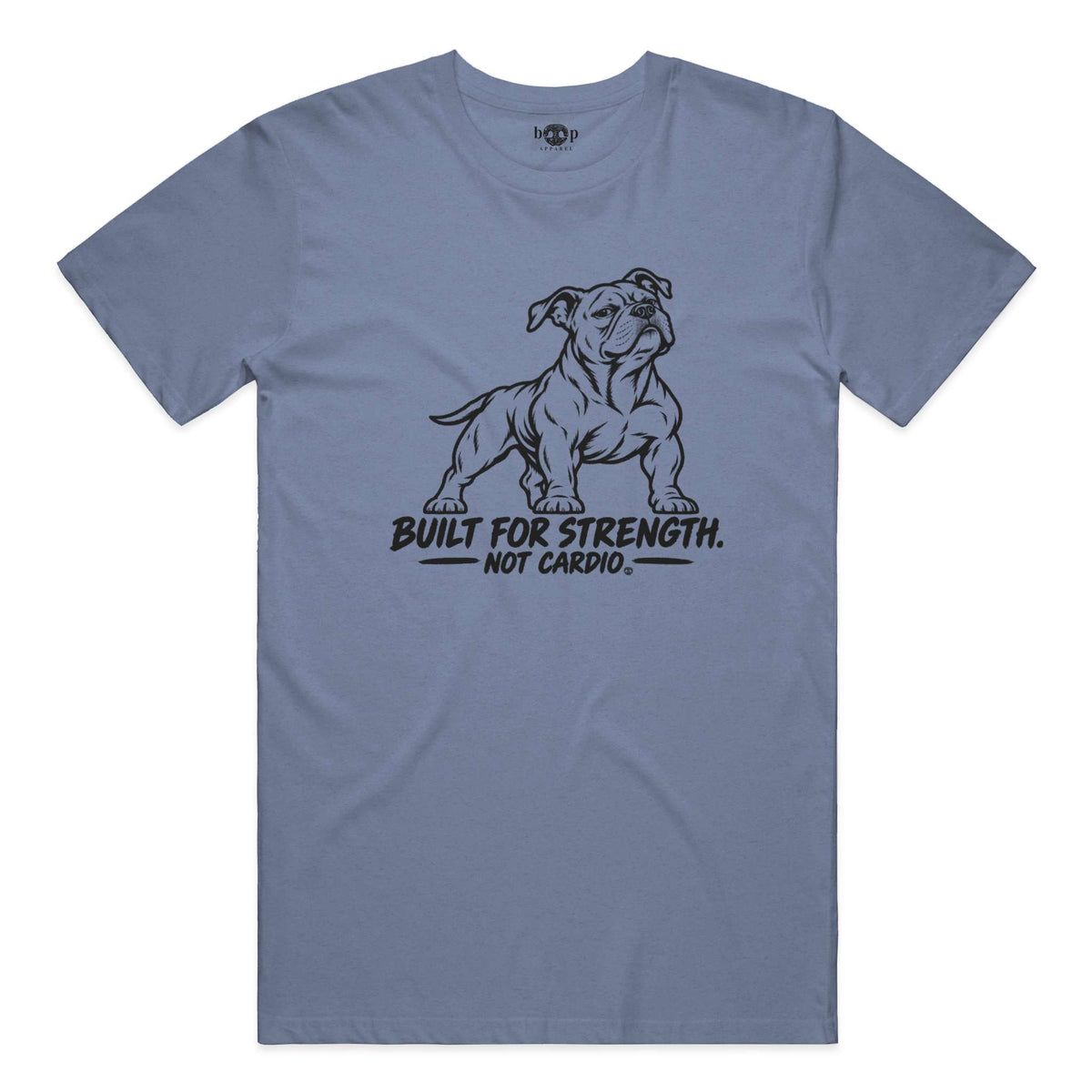 Built for Strength, Not Cardio Performance T in Blue Triblend