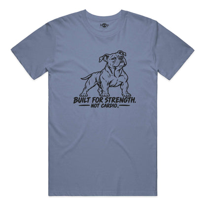 Built for Strength, Not Cardio Performance T in Blue Triblend