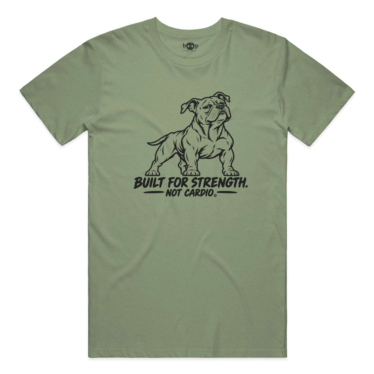 Built for Strength, Not Cardio Performance T in Military Green Triblend