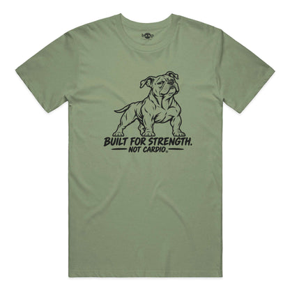Built for Strength, Not Cardio Performance T in Military Green Triblend