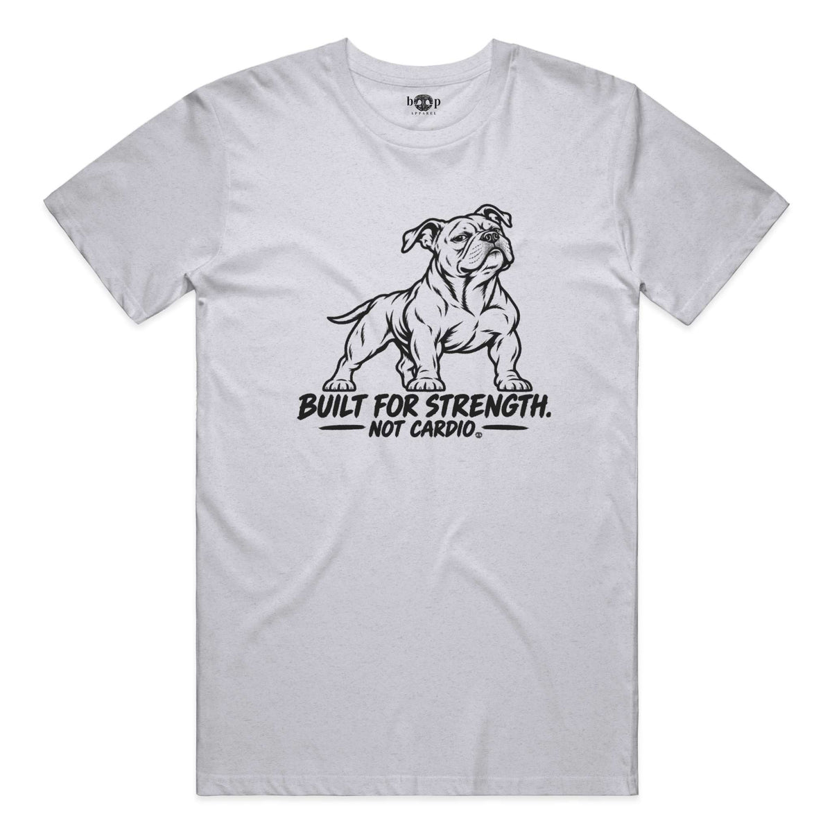 Built for Strength, Not Cardio Performance T in White Fleck Triblend