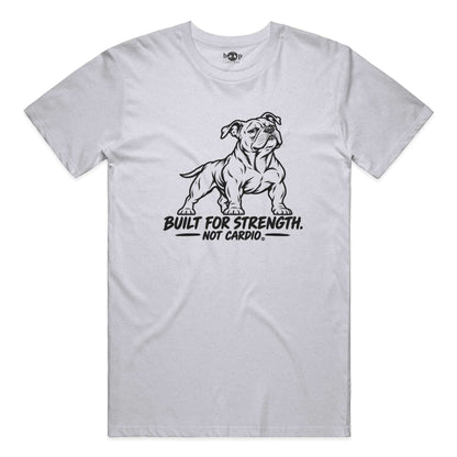 Built for Strength, Not Cardio Performance T in White Fleck Triblend