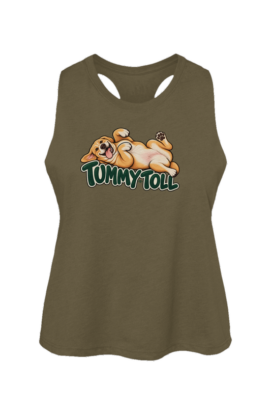 Tummy Toll Crop Tank in Heather Olive