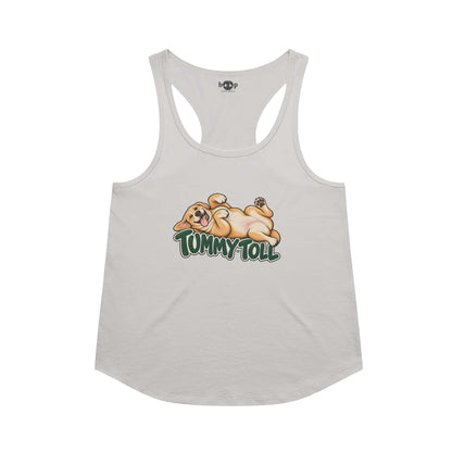 Tummy Toll Racerback Tank in Heather White