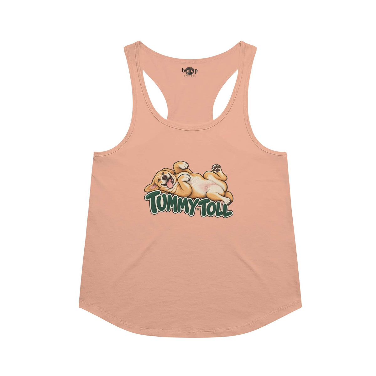 Tummy Toll Racerback Tank in Vintage Light Orange