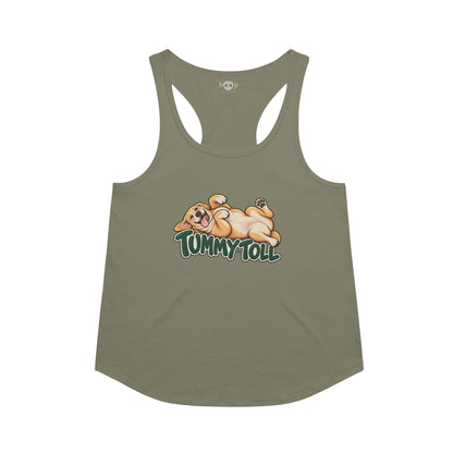 Tummy Toll Racerback Tank in Military Green