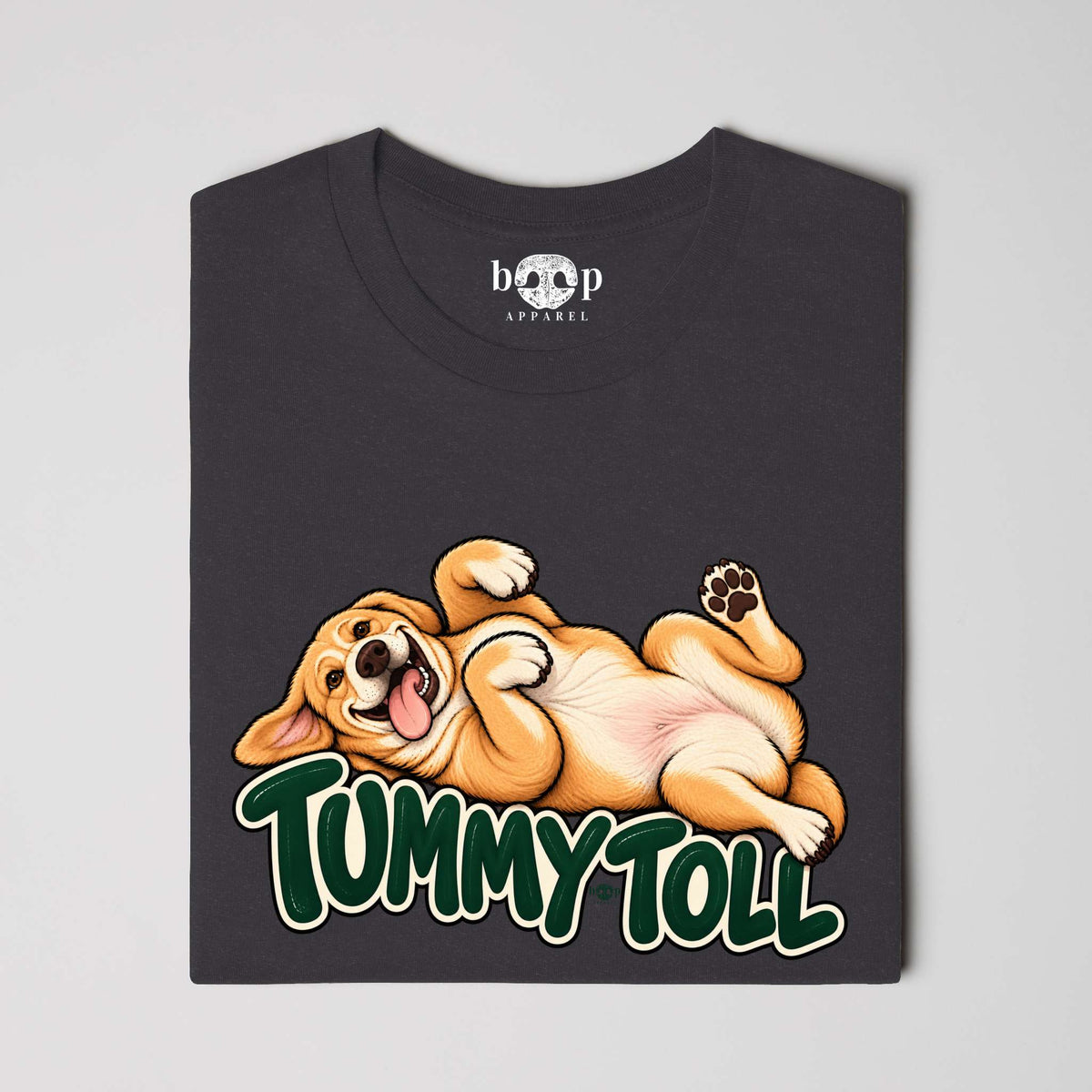 Tummy Toll Everyday T in Dark Grey Heather, alternate view 3