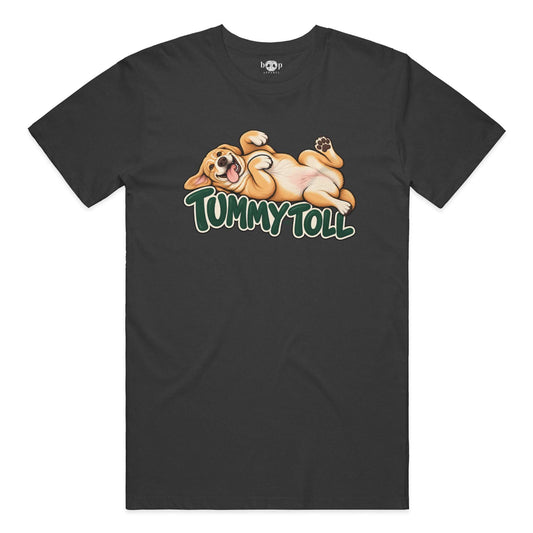Tummy Toll Performance T in Charcoal Black Triblend