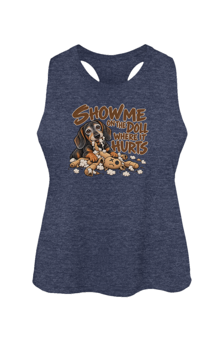 Everything Hurts Crop Tank in Heather Navy