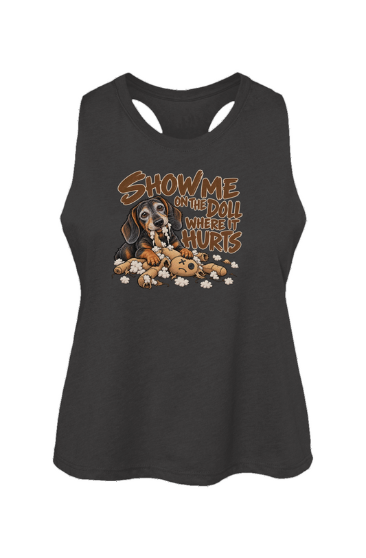 Everything Hurts Crop Tank in Dark Grey Heather