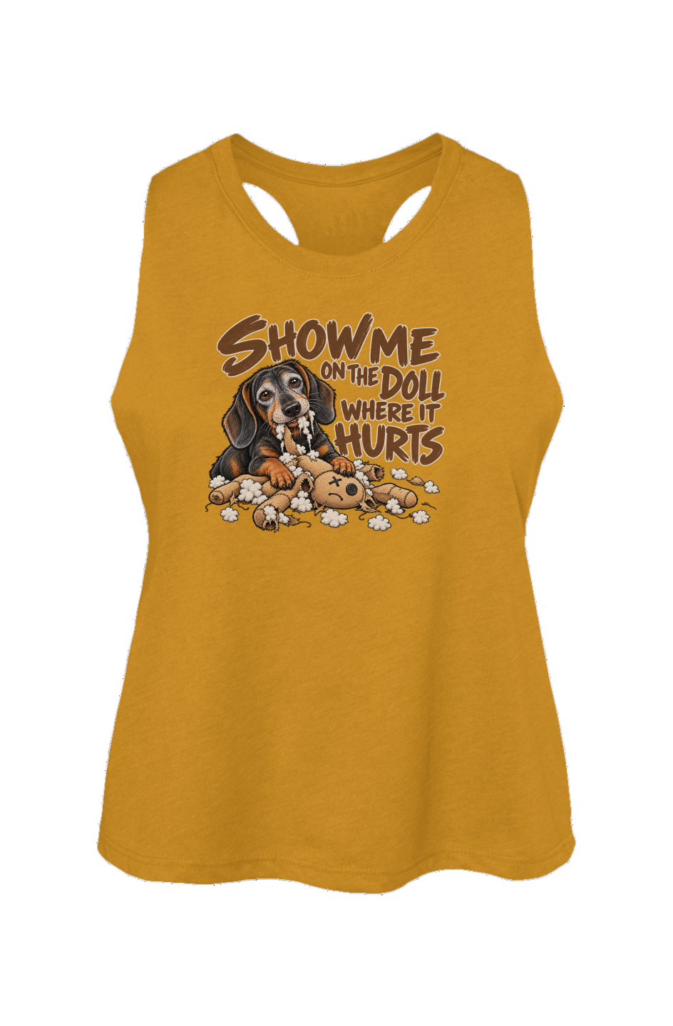 Everything Hurts Crop Tank in Heather Mustard