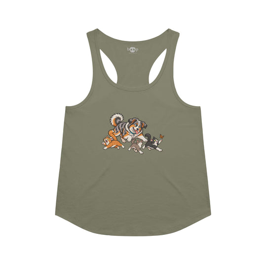 Herding Cats Racerback Tank in Military Green