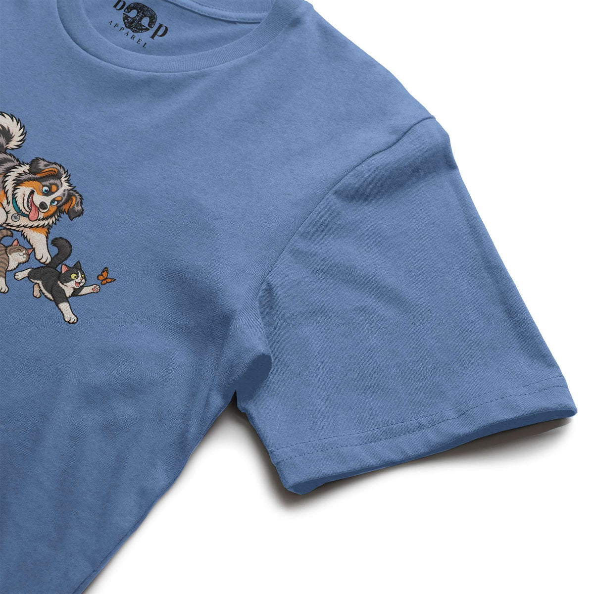 Herding Cats Everyday T in Heather Columbia Blue, alternate view 1