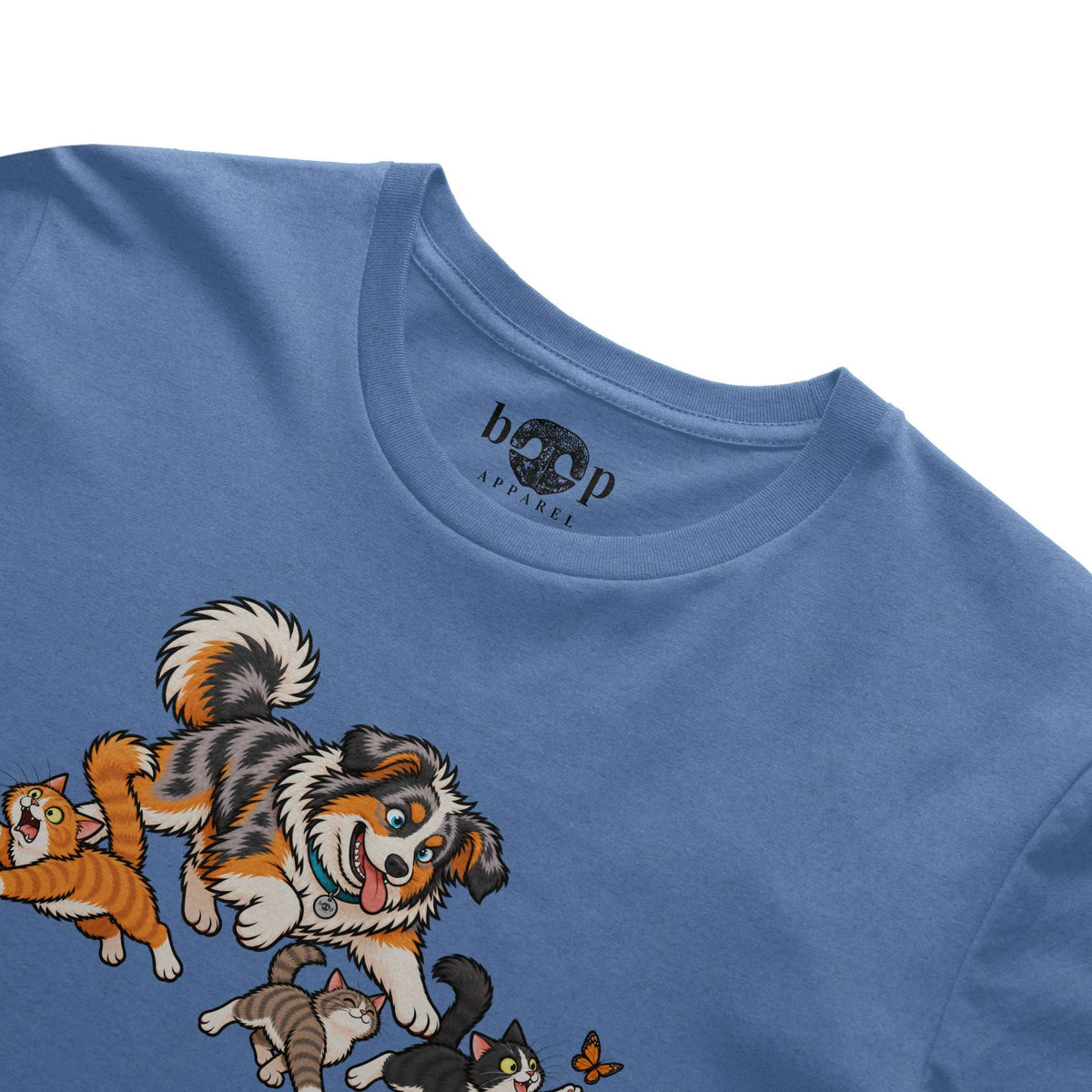 Herding Cats Everyday T in Heather Columbia Blue, alternate view 2