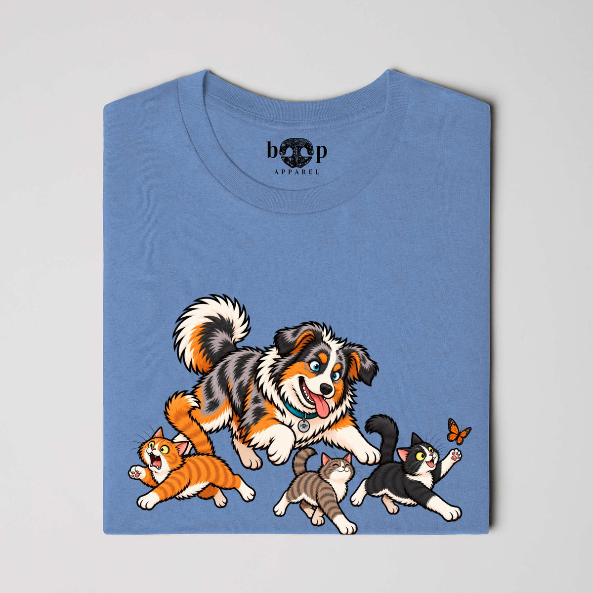 Herding Cats Everyday T in Heather Columbia Blue, alternate view 3