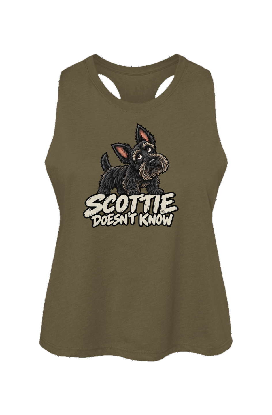 Scottie Doesn't Know Crop Tank in Heather Olive