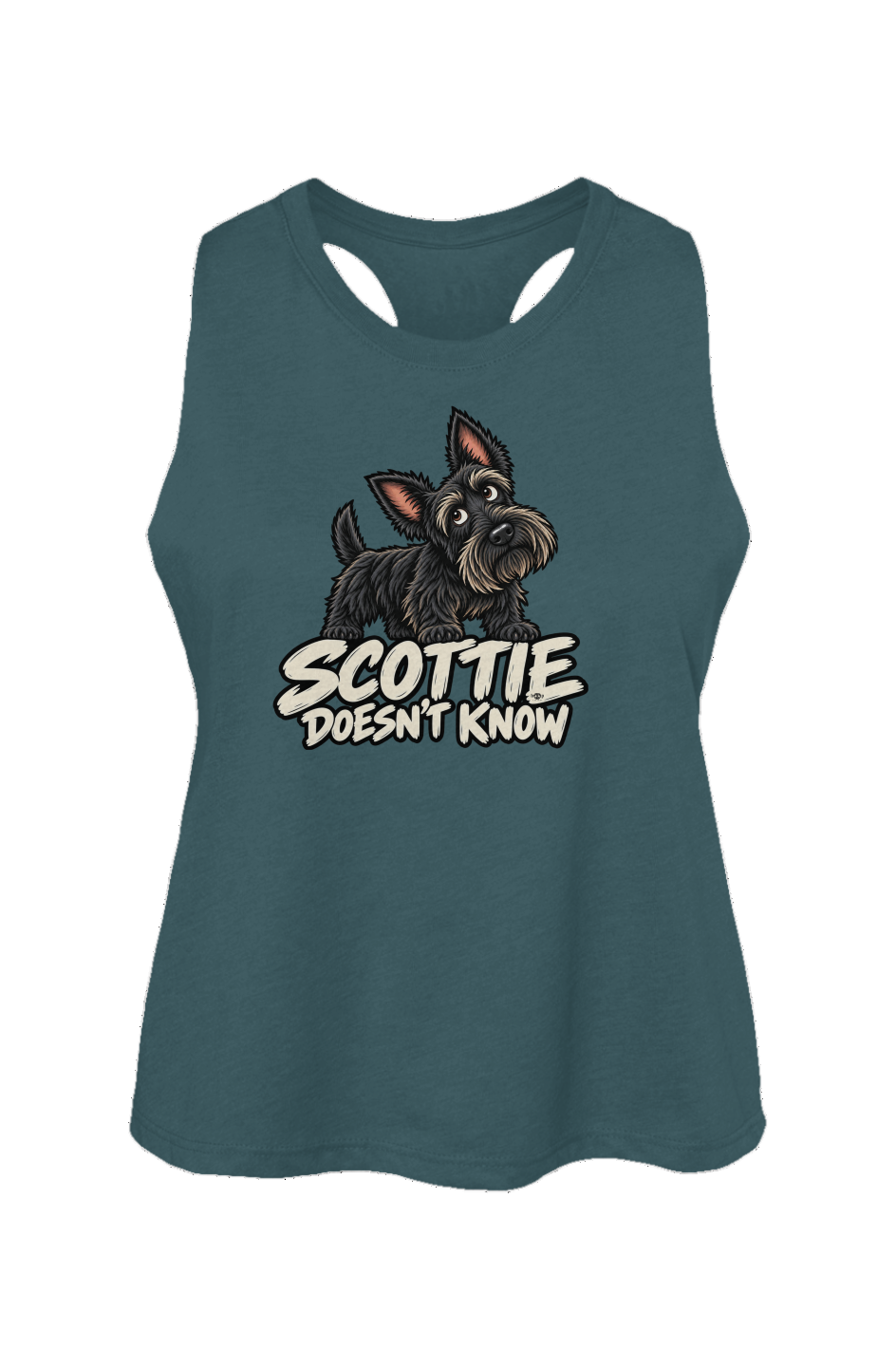 Scottie Doesn't Know Crop Tank in Heather Deep Teal