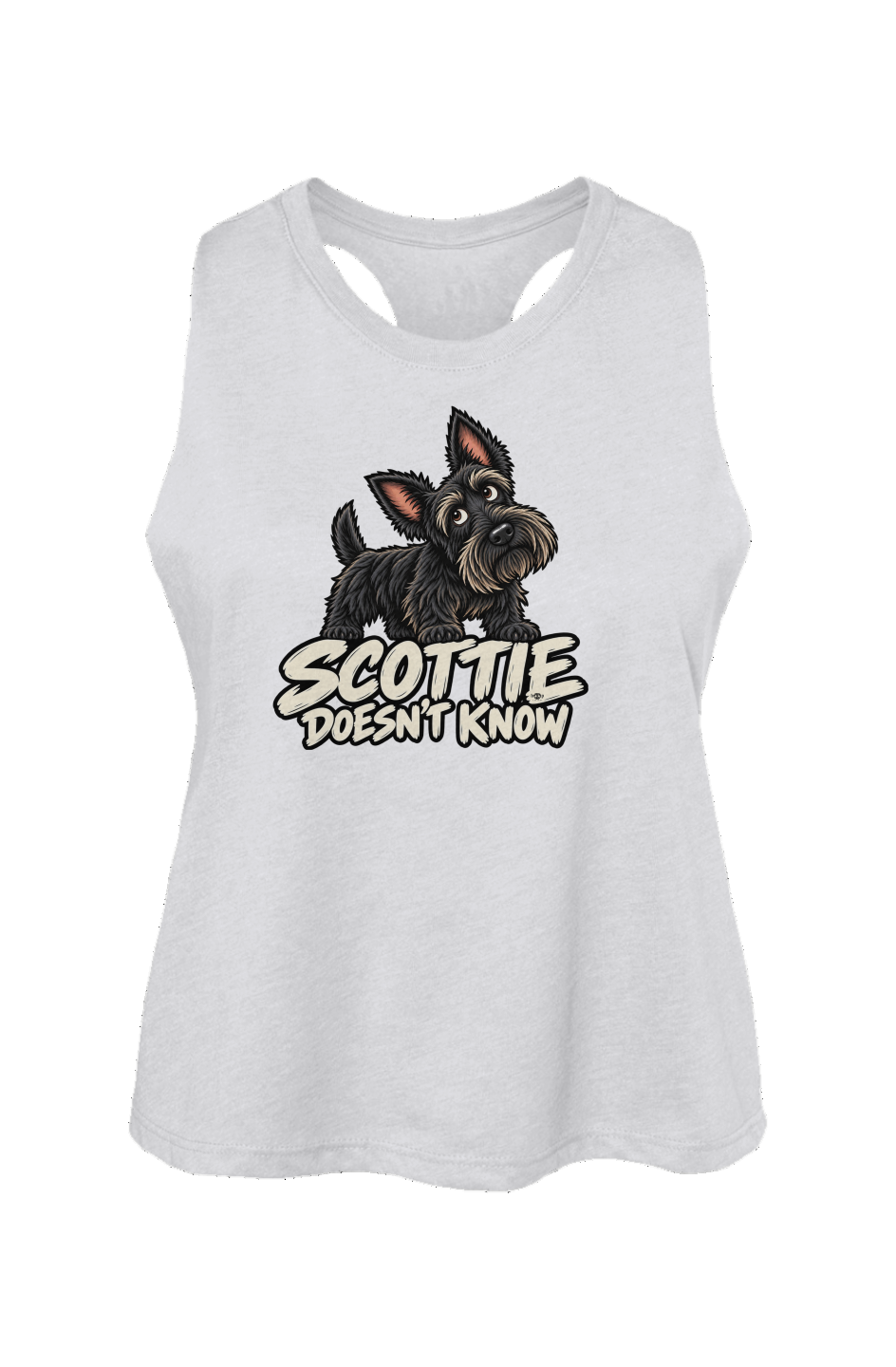 Scottie Doesn't Know Crop Tank in Solid White Blend