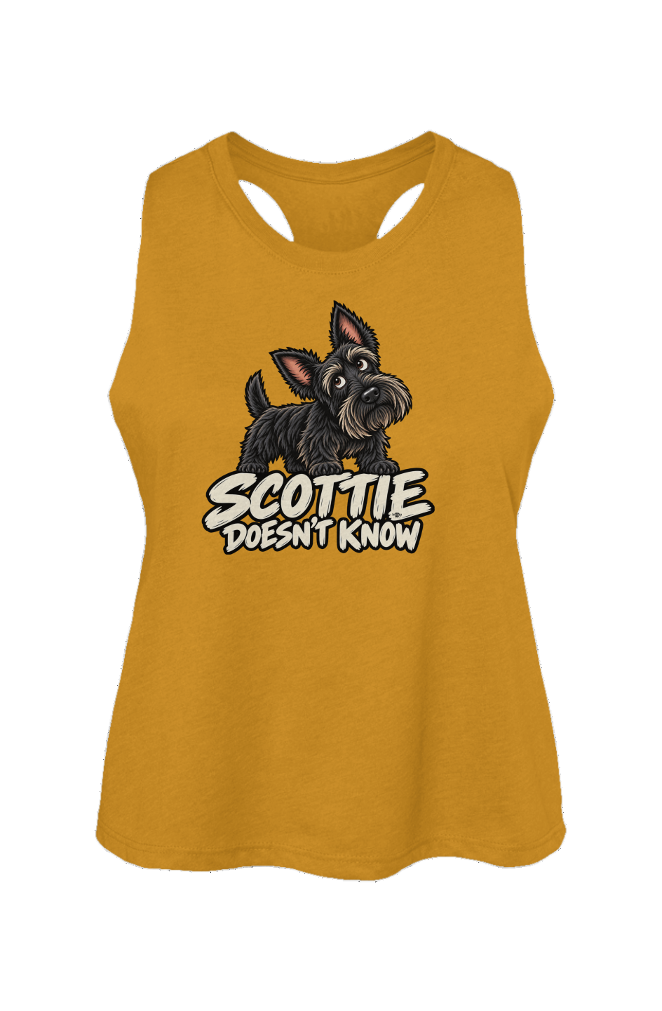 Scottie Doesn't Know Crop Tank in Heather Mustard